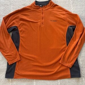 Columbia Burnt Orange and Charcoal Half-Zip Pullover